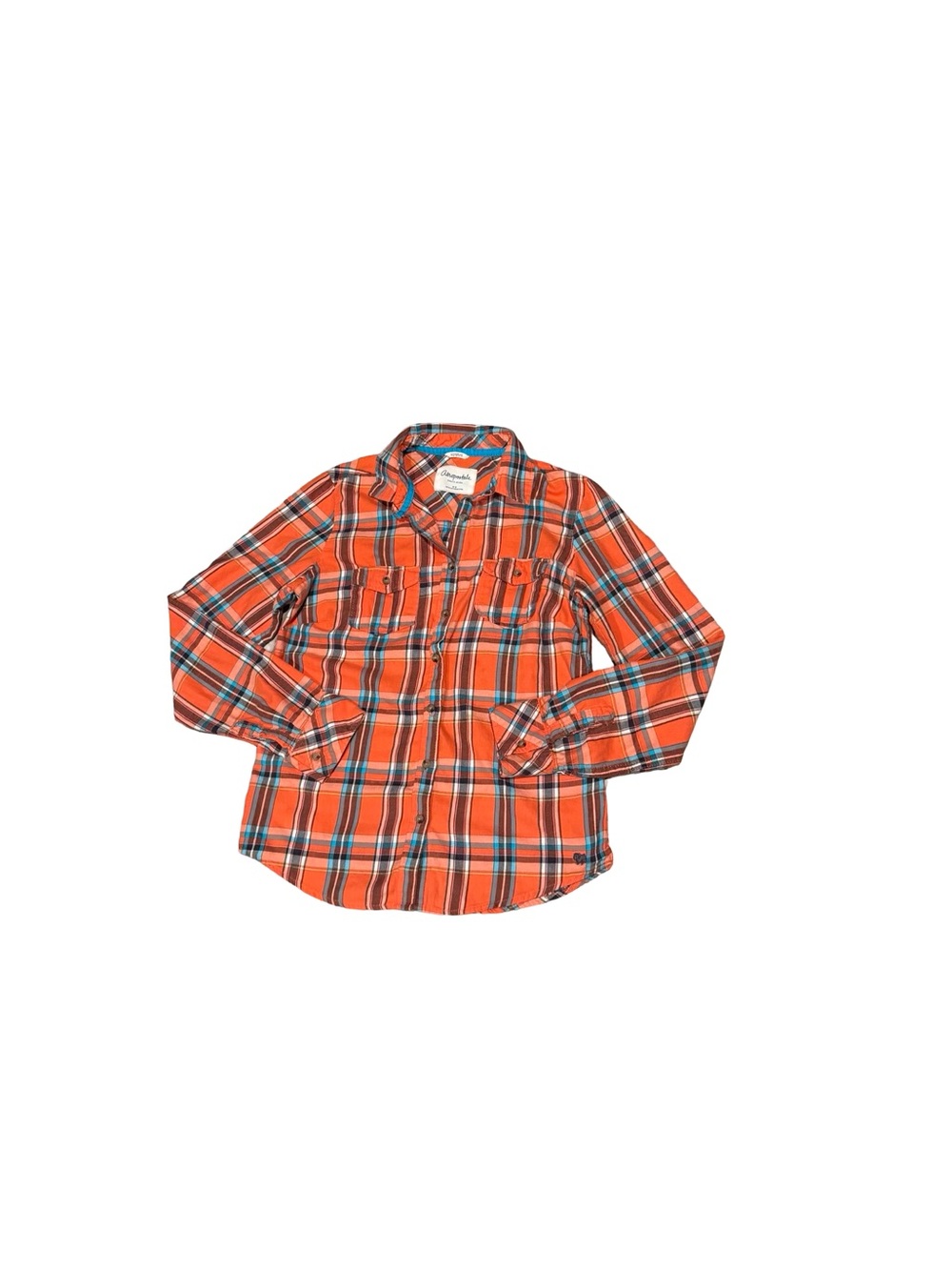 Y2K Aeropostale Orange Plaid Button-Down Shirt